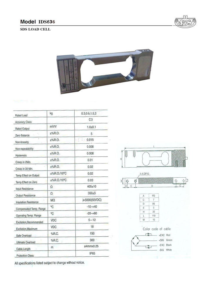 LOAD CELL SDS IDS636