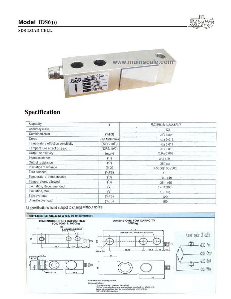 IDS610 Load cell SDS